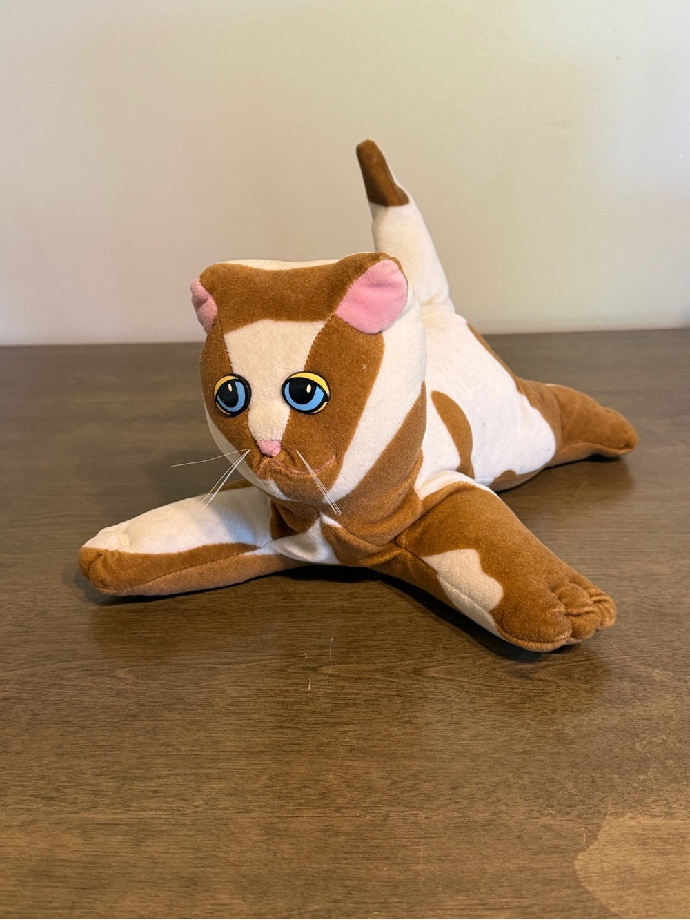 Vintage Pound Pur-R-Ries Plush Cat Large Size 12" Brown White Tonka 1985